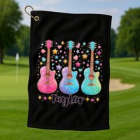 Girl Taylor First Name Personalized Groovy 80S Golf Towel