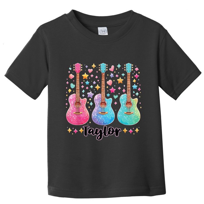 Girl Taylor First Name Personalized Groovy 80S Toddler T-Shirt
