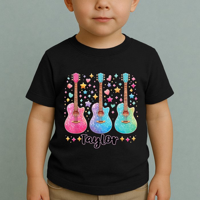 Girl Taylor First Name Personalized Groovy 80S Toddler T-Shirt