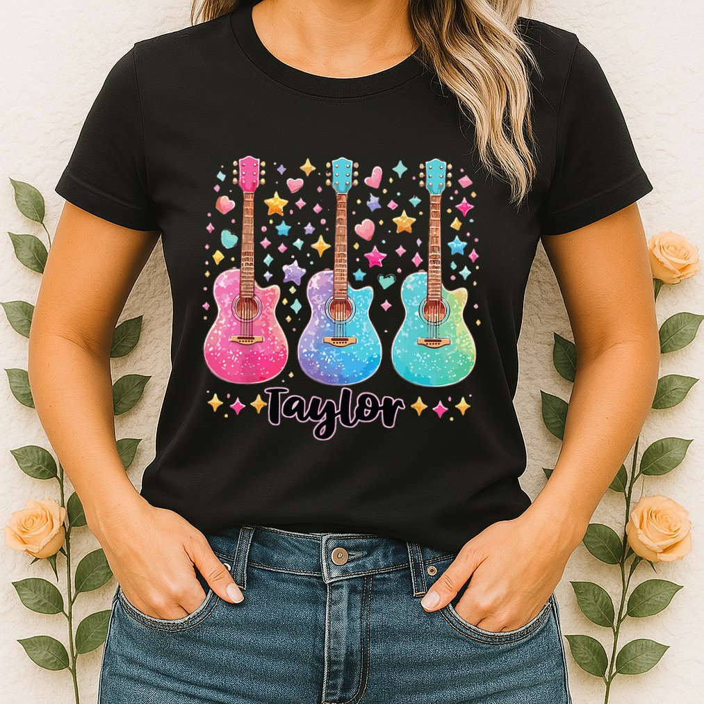 Girl Taylor First Name Personalized Groovy 80S Womens T-Shirt