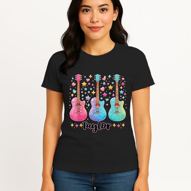 Girl Taylor First Name Personalized Groovy 80S Womens T-Shirt