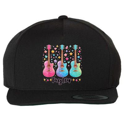 Girl Taylor First Name Personalized Groovy 80S Wool Snapback Cap