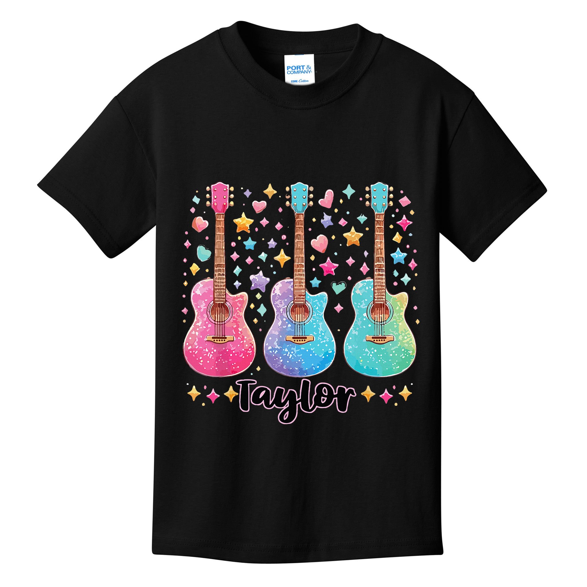 Girl Taylor First Name Personalized Groovy 80S Kids T-Shirt