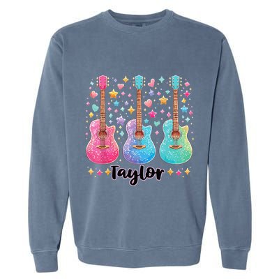 Girl Taylor First Name Personalized Groovy 80S Garment-Dyed Sweatshirt