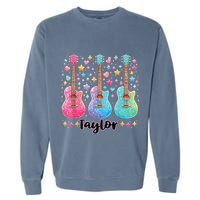 Girl Taylor First Name Personalized Groovy 80S Garment-Dyed Sweatshirt