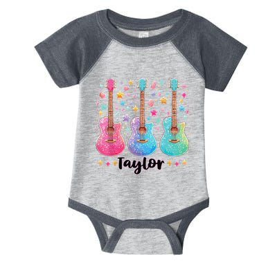 Girl Taylor First Name Personalized Groovy 80S Infant Baby Jersey Bodysuit