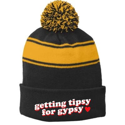 Getting Tipsy For Gypsy Iconic Slogan Gypsy Rose Blanchard Stripe Pom Pom Beanie