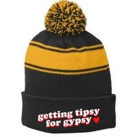 Getting Tipsy For Gypsy Iconic Slogan Gypsy Rose Blanchard Stripe Pom Pom Beanie