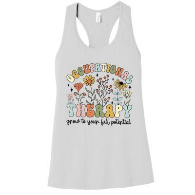 Grow To Full Potential Occupational Therapy OT Therapist Women's Racerback Tank