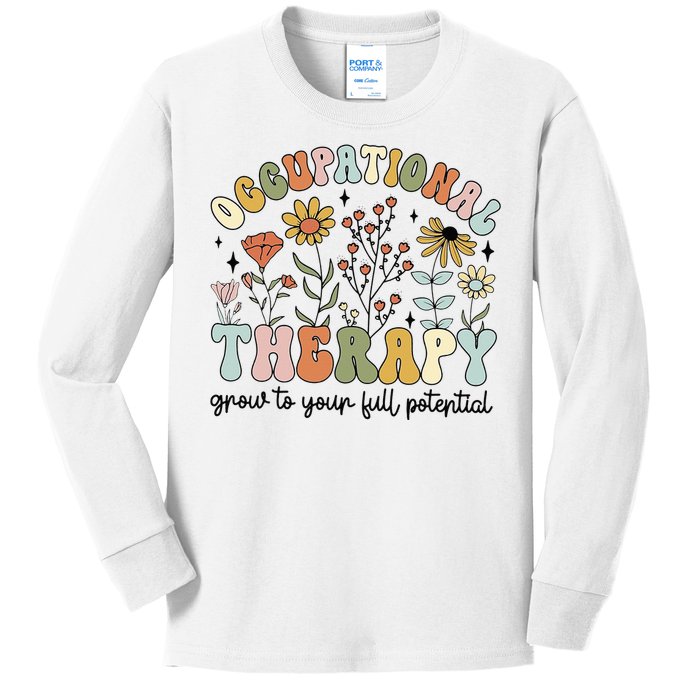 Grow To Full Potential Occupational Therapy OT Therapist Kids Long Sleeve Shirt