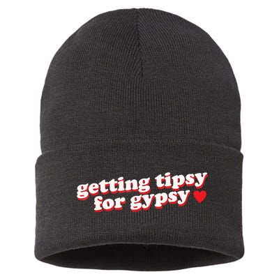 Getting Tipsy For Gypsy Iconic Slogan Sustainable Knit Beanie
