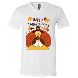 GIANT TURKEY  Funny HAPPY THANKSGIVING Holiday V-Neck T-Shirt