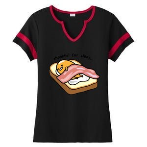 Gudetama Thankful For Sleep Toasty Ladies Halftime Notch Neck Tee