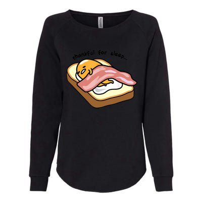 Gudetama Thankful For Sleep Toasty Womens California Wash Sweatshirt