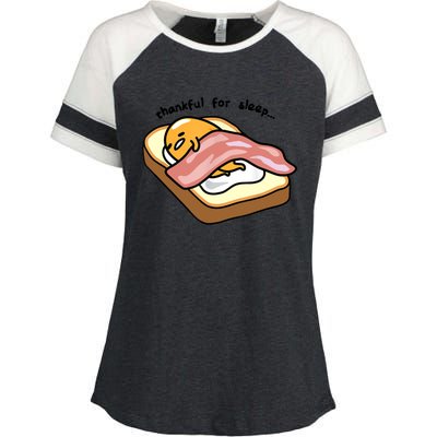 Gudetama Thankful For Sleep Toasty Enza Ladies Jersey Colorblock Tee