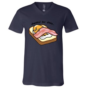 Gudetama Thankful For Sleep Toasty V-Neck T-Shirt