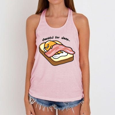 Gudetama Thankful For Sleep Toasty Women's Knotted Racerback Tank