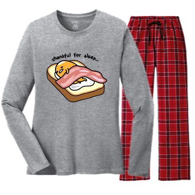 Gudetama Thankful For Sleep Toasty Women's Long Sleeve Flannel Pajama Set 