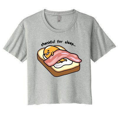 Gudetama Thankful For Sleep Toasty Women's Crop Top Tee