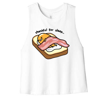 Gudetama Thankful For Sleep Toasty Women's Racerback Cropped Tank