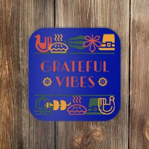 Grateful Thankful Favored Print Thanksgiving  Coaster