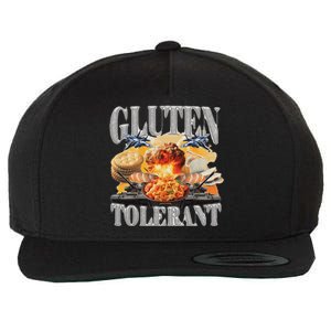 Gluten Tolerant Funny Sarcastic Gluten Tolerance Meme Humor Wool Snapback Cap