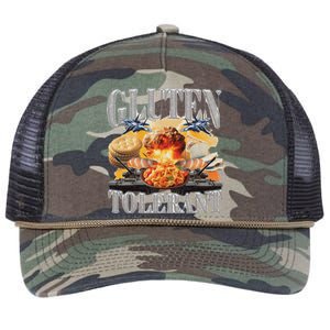 Gluten Tolerant Funny Sarcastic Gluten Tolerance Meme Humor Retro Rope Trucker Hat Cap