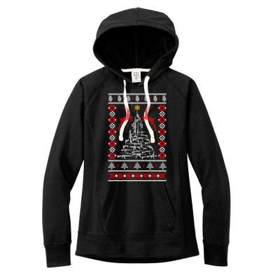 Guns Tree For Christmas Women's Fleece Hoodie