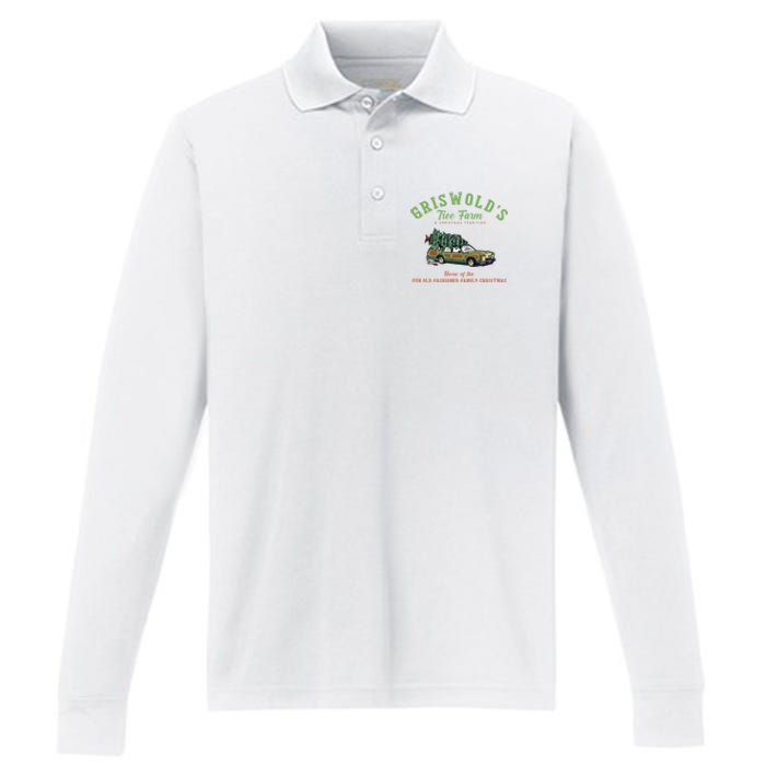 Griswold’s Tree Farm A Christmas Tradition Shirt Griswold’s Tree Farm Christmas Performance Long Sleeve Polo