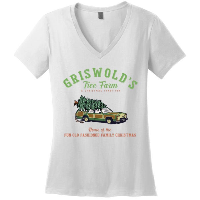 Griswold’s Tree Farm A Christmas Tradition Shirt Griswold’s Tree Farm Christmas Women's V-Neck T-Shirt