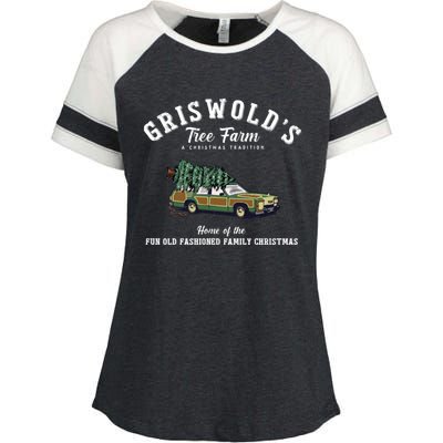 Griswold’s Tree Farm A Christmas Tradition Shirt Griswold’s Tree Farm Christmas Enza Ladies Jersey Colorblock Tee