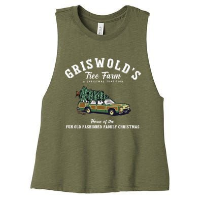 Griswold’s Tree Farm A Christmas Tradition Shirt Griswold’s Tree Farm Christmas Women's Racerback Cropped Tank