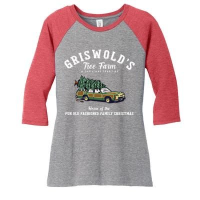 Griswold’s Tree Farm A Christmas Tradition Shirt Griswold’s Tree Farm Christmas Women's Tri-Blend 3/4-Sleeve Raglan Shirt