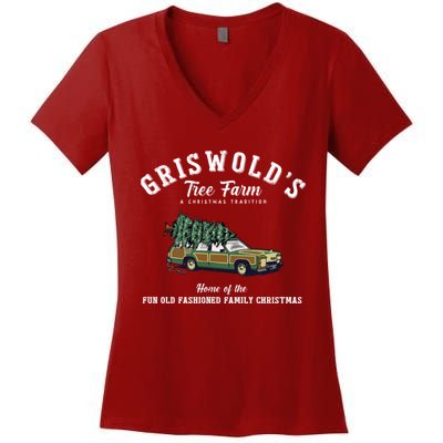 Griswold’s Tree Farm A Christmas Tradition Shirt Griswold’s Tree Farm Christmas Women's V-Neck T-Shirt