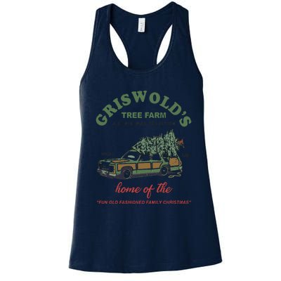 Griswold’s Tree Farm A Christmas Tradition Griswold’s Tree Farm Christmas Women's Racerback Tank