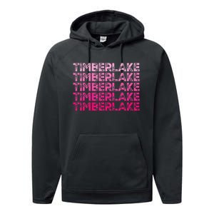 Graphic Timberlake First Name Personalized I Love Timberlake Performance Fleece Hoodie