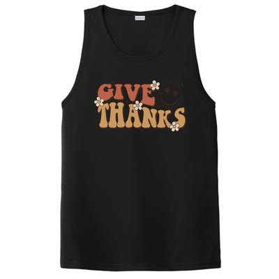 Give Thanks Funny Thanksgiving Cute Gift PosiCharge Competitor Tank