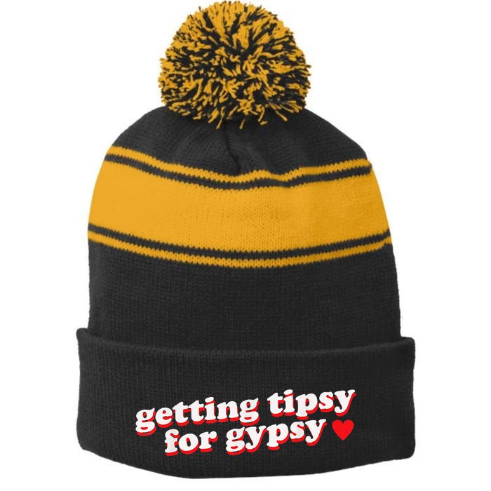 Getting Tipsy For Gypsy Iconic Slogan Gypsy Rose Blanchard Stripe Pom Pom Beanie