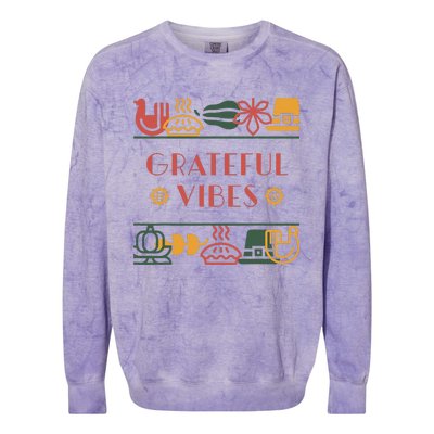 Grateful Thankful Favored Print funny Thanksgiving  Colorblast Crewneck Sweatshirt