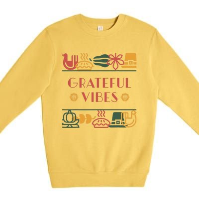 Grateful Thankful Favored Print funny Thanksgiving  Premium Crewneck Sweatshirt