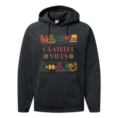 Grateful Thankful Favored Print funny Thanksgiving  Performance Fleece Hoodie