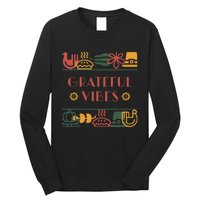 Grateful Thankful Favored Print funny Thanksgiving  Long Sleeve Shirt