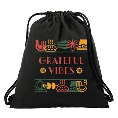 Grateful Thankful Favored Print funny Thanksgiving  Drawstring Bag