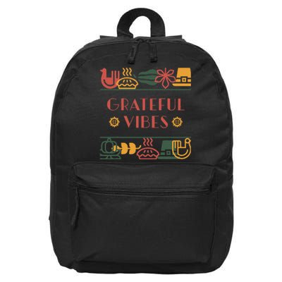 Grateful Thankful Favored Print funny Thanksgiving  16 in Basic Backpack