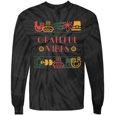 Grateful Thankful Favored Print funny Thanksgiving  Tie-Dye Long Sleeve Shirt