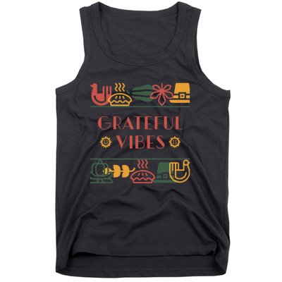 Grateful Thankful Favored Print funny Thanksgiving  Tank Top