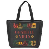 Grateful Thankful Favored Print funny Thanksgiving  Zip Tote Bag