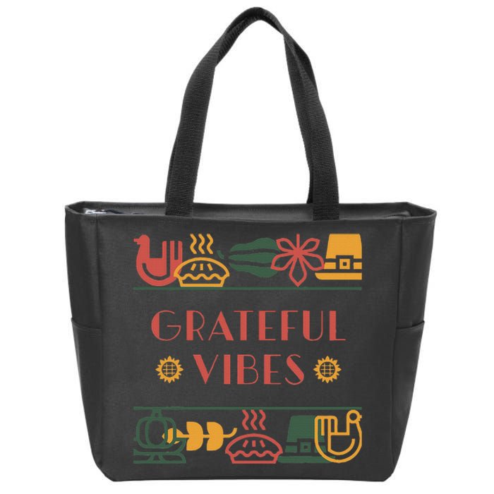 Grateful Thankful Favored Print funny Thanksgiving  Zip Tote Bag