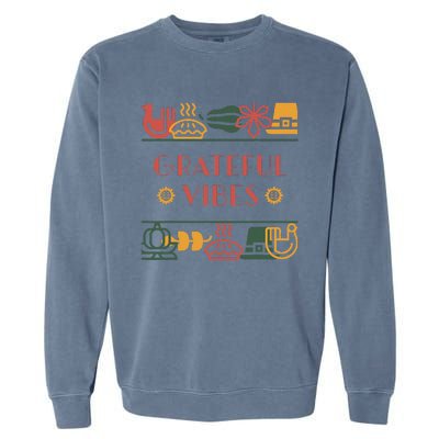 Grateful Thankful Favored Print funny Thanksgiving  Garment-Dyed Sweatshirt