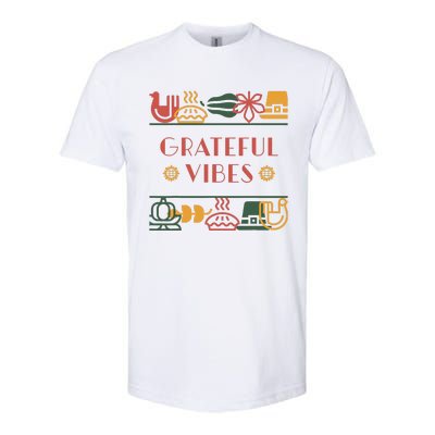 Grateful Thankful Favored Print funny Thanksgiving  Softstyle CVC T-Shirt